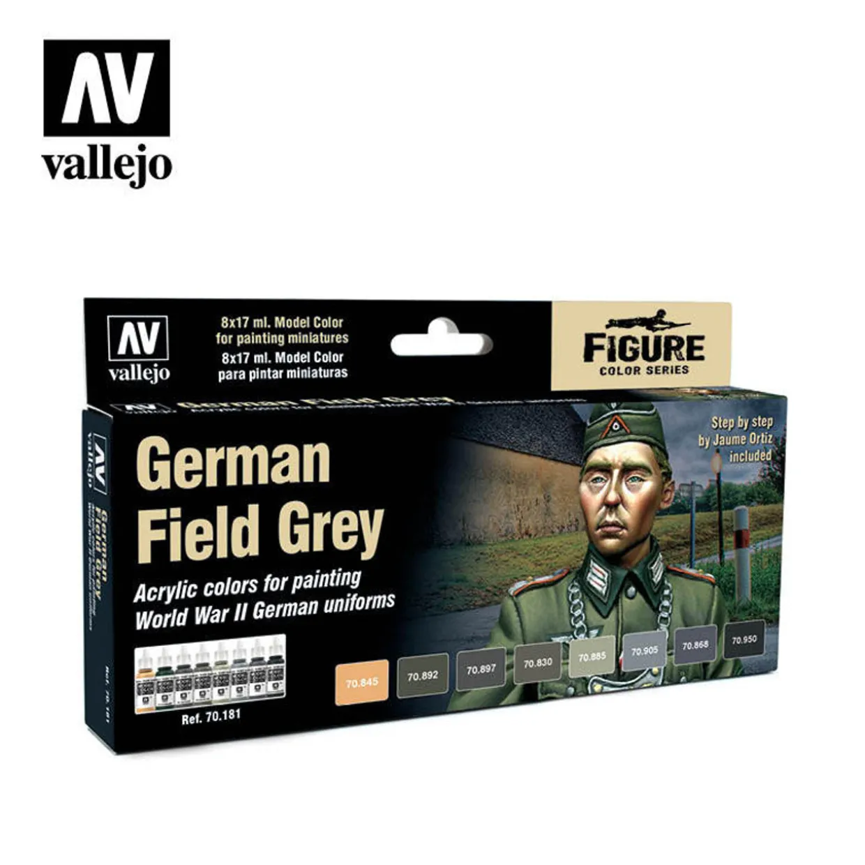 Vallejo Model Color Set - German Field Grey Uniform Paint Set