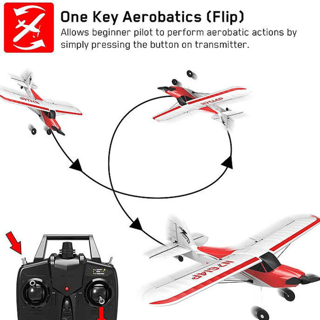 Volantex Sport Cub 500 4ch 500mm Brushed W/Gyro EPP RTF RC Plane