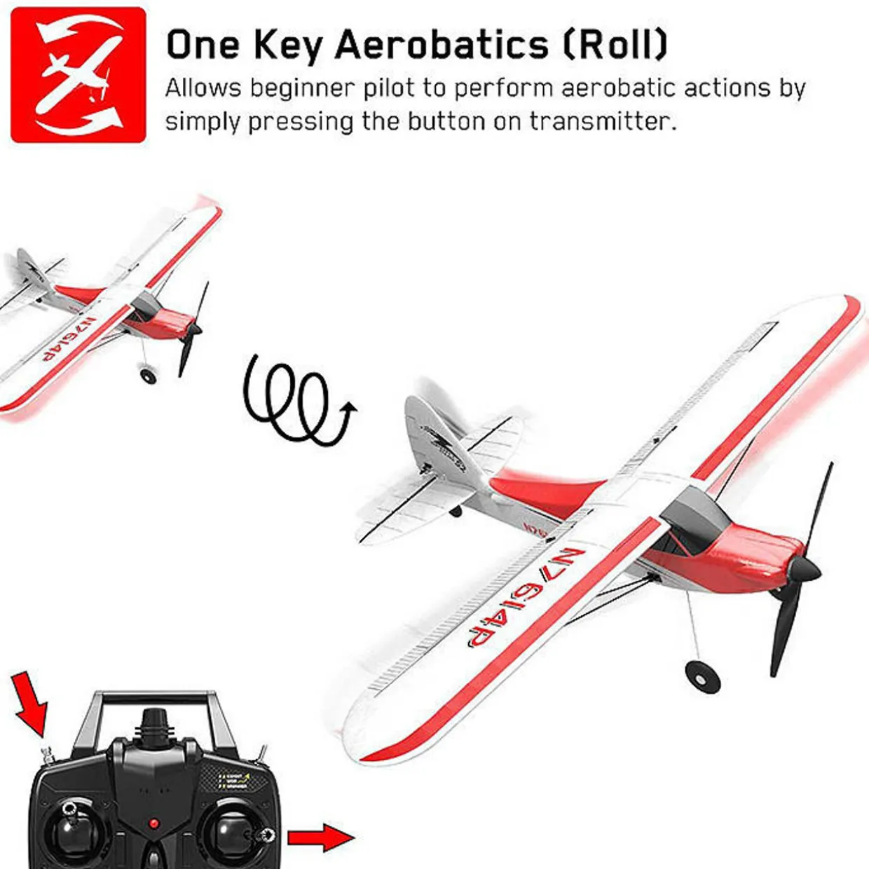 Volantex Sport Cub 500 4ch 500mm Brushed W/Gyro EPP RTF RC Plane