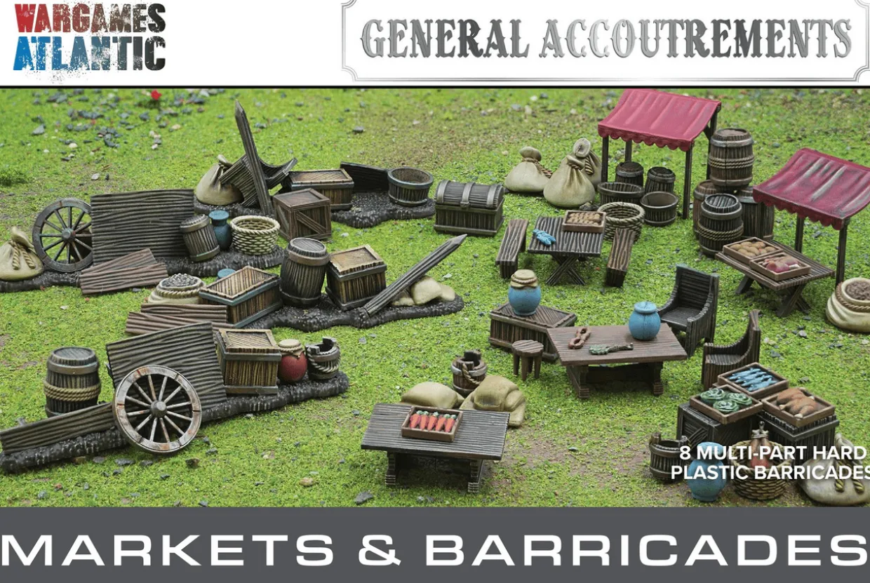 Wargames Atlantic 28mm General Accoutrements - Markets & Barricades