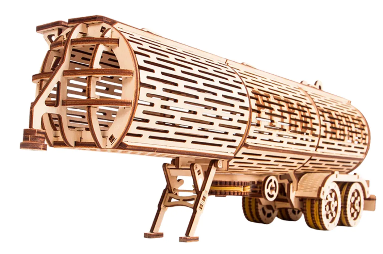 Wood Trick Tank Trailer for Big Rig 3D Wooden Model Kit