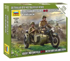 Zvezda 1/72 Soviet M-72 Motorcycle with Sidecar and Crew