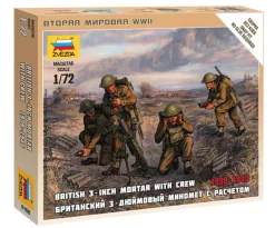 Zvezda 1/72 WWII British Mortar with Crew 1939-42