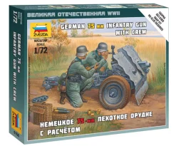 Zvezda 1/72 WWII German 75mm Infantry Gun with Crew