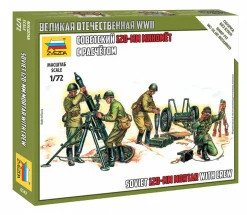 Zvezda 1/72 WWII Soviet 120mm Mortar with Crew