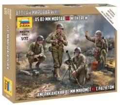 Zvezda 1/72 WWII US 81mm Mortar M1 with Crew